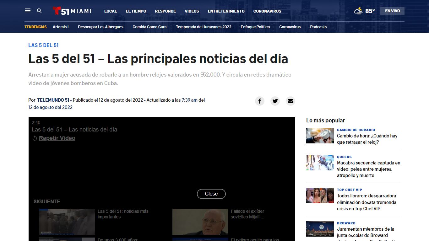 Las principales noticias de hoy en Miami, Florida y EEUU – Telemundo ...